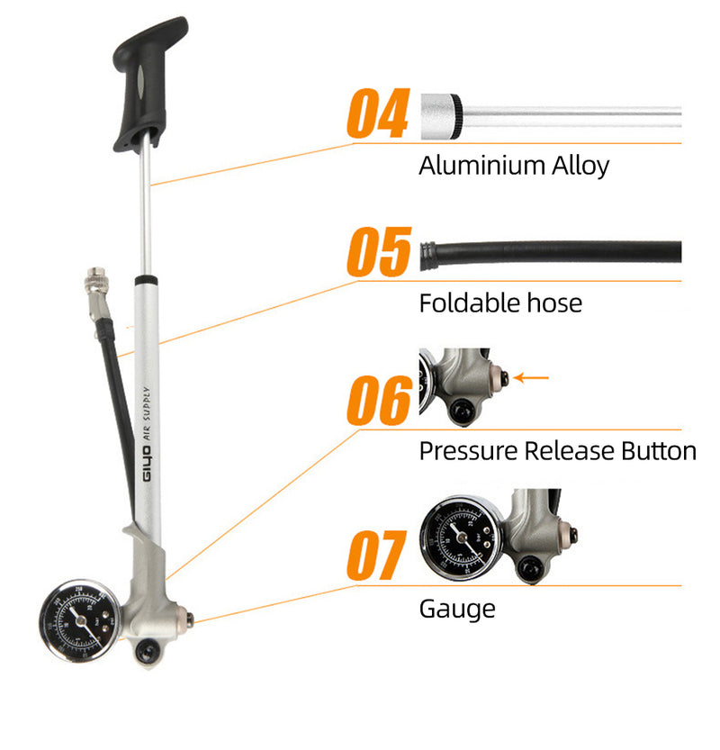 High-pressure Air Shock Bicycle Pump