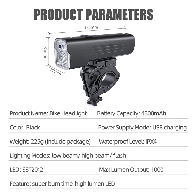 1000 lumens bicycle headlight