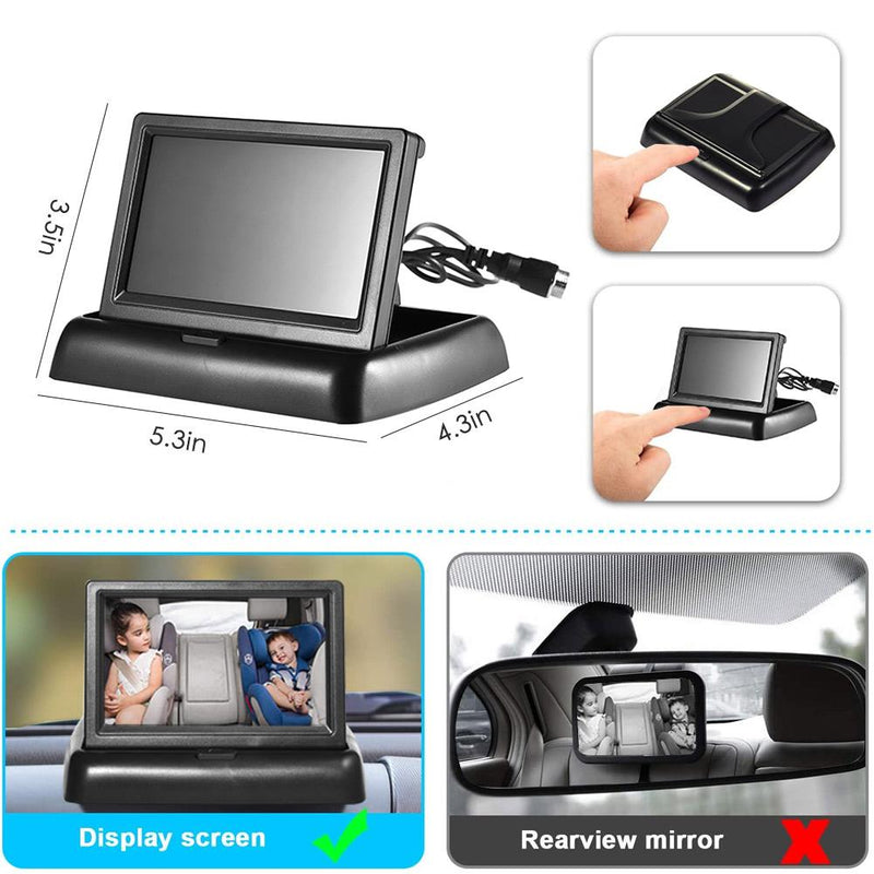 Baby HD foldable car real view camera & LCD