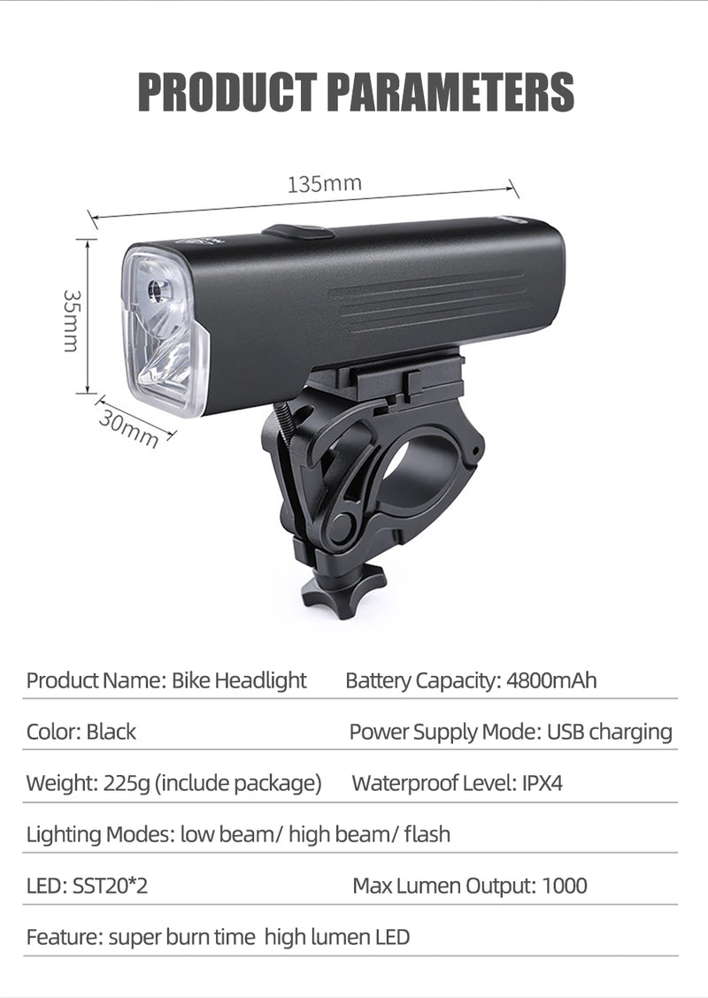 1000 lumens bicycle headlight