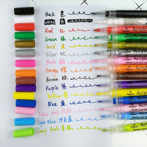 15pc Acrylic Markers Pens 0.7mm Permanent, Art, metal, glass, rock,Waterproof